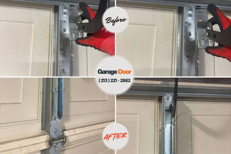 Before and after: garage door repair Preston, IA